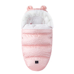 Thickened Fleece Baby Sleeping Bag with Fur Collar