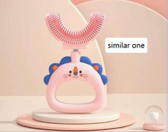 U-Shaped Little Lion Silicone Toothbrush for Kids