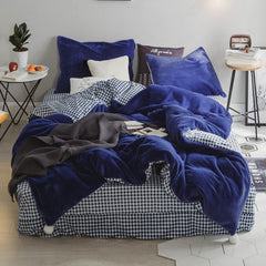 Korean Princess Style Bunny Plush Bedding Set (4 Pieces)
