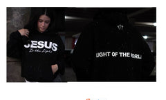 Pullover Round Neck Jesus is the Light Hooded Sweatshirt
