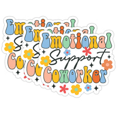 Set 3Pcs Emotional Support Coworker Sticker Retro Emotional Sticker Coworker Sticker Rainbow Sticker Water Assitant Die-Cut Vinyl 3 Inches Coordinator Decals for Laptop Phone Water Bottles