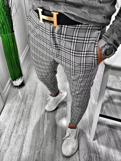 Fashionable Plaid Casual Trousers for Men (Plus Size)
