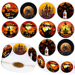 500pcs Halloween Stickers for Kids Halloween Stickers Roll 1.5 inch Halloween Round Stickers Ghost Decals Spiders Stickers Round Seal Label Stickers for Party Decorations