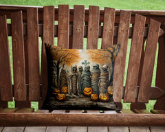 Mummies Spooky Halloween Throw Pillow