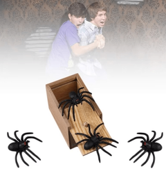 Wooden Prank Scare Toy Box with Spider