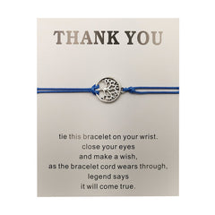 Tree of Life Adjustable Friendship Bracelet with Card