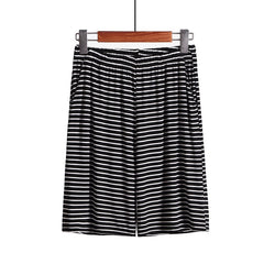 Plus Size Striped Loose Fitting Loungewear Shorts