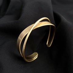 Simple Wave Cross Bracelet for Women's Fashion