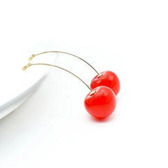 Cherry Colorful Transparent Long Pearl Earrings