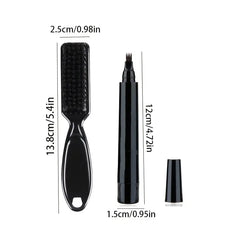 Beard Pencil Filler with Micro-Fork Tip & Brush (Black)