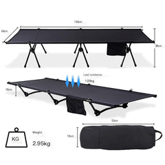 Portable Aluminum Folding Camping Bed for Outdoor Use