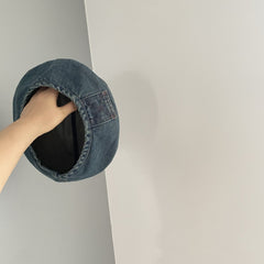 Girls' Denim Beret Hat for Spring, Autumn, Summer