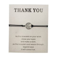 Tree of Life Adjustable Friendship Bracelet with Card