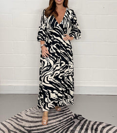 Fall/Winter Women's Casual Printed Dress