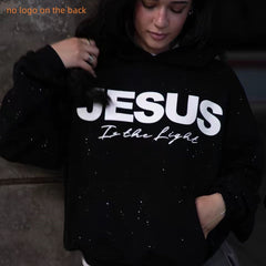 Pullover Round Neck Jesus is the Light Hooded Sweatshirt