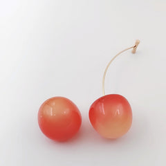 Cherry Colorful Transparent Long Pearl Earrings