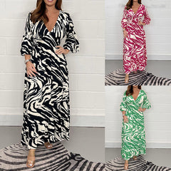 Fall/Winter Women's Casual Printed Dress