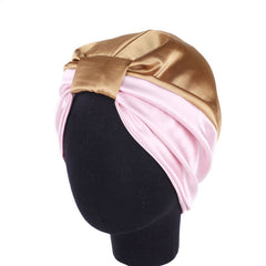 Double Layer Satin Hair Scarf Sleep Cap