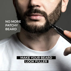 Beard Pencil Filler with Micro-Fork Tip & Brush (Black)
