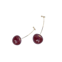 Cherry Colorful Transparent Long Pearl Earrings