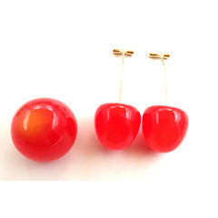 Cherry Colorful Transparent Long Pearl Earrings