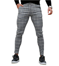 Fashionable Plaid Casual Trousers for Men (Plus Size)
