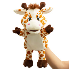 HollyHOME Animal Puppets Giraffe Hand Puppets Toys Sika Zoo Animal Puppets 14 Inches Tan