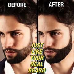 Beard Pencil Filler with Micro-Fork Tip & Brush (Black)
