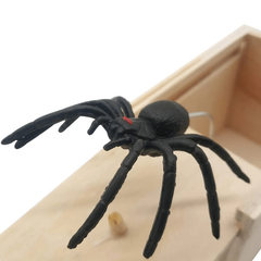 Wooden Prank Scare Toy Box with Spider