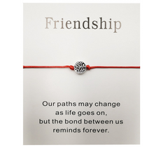 Tree of Life Adjustable Friendship Bracelet with Card