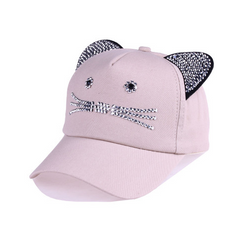 Spring Summer Denim Baseball Cap with Cat Ears