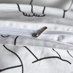 Pure Cotton Bed Linen Set for Cat Lovers - 3 and 4 Piece Options