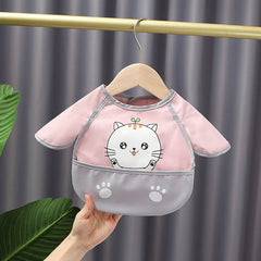 Waterproof Cartoon Baby Bib Pocket Art Smock for Infants