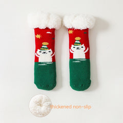 Warm Fleece-Lined Non-Slip Baby Socks in Lambswool