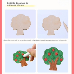 Kids Wooden Drawing Template Tool Set with Puzzles