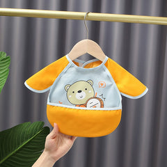 Waterproof Cartoon Baby Bib Pocket Art Smock for Infants
