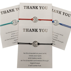 Tree of Life Adjustable Friendship Bracelet with Card