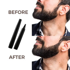 Beard Pencil Filler with Micro-Fork Tip & Brush (Black)