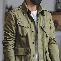 Retro Heavy Men's Cotton Washed Workwear Jacket